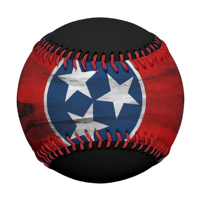 Tennessee state flag brush stroke, Tennessee flag Baseball (Front)