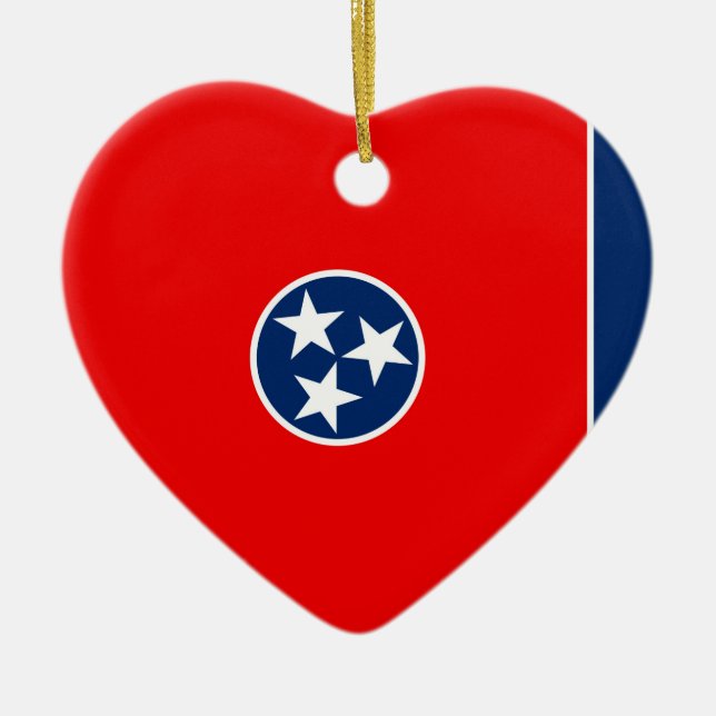 Tennessee State Flag Design Ceramic Tree Decoration (Front)