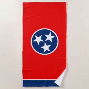 Tennessee State Flag Design on a Beach Towel
