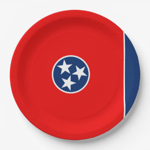 Tennessee State Flag Design Paper Plate