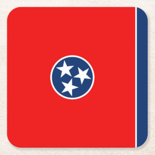 Tennessee State Flag Design Square Paper Coaster
