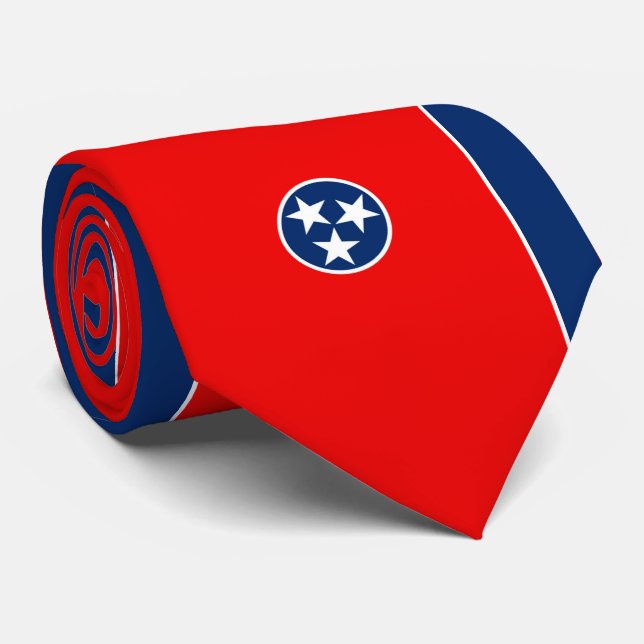 Tennessee State Flag Design Tie (Rolled)