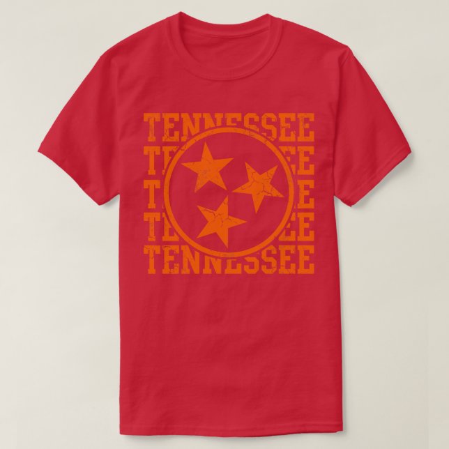 Tennessee State Flag Distressed Graphic T-Shirt (Design Front)