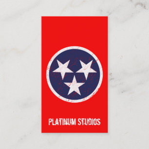 Tennessee State Flag Grunge Music Studio Business Card