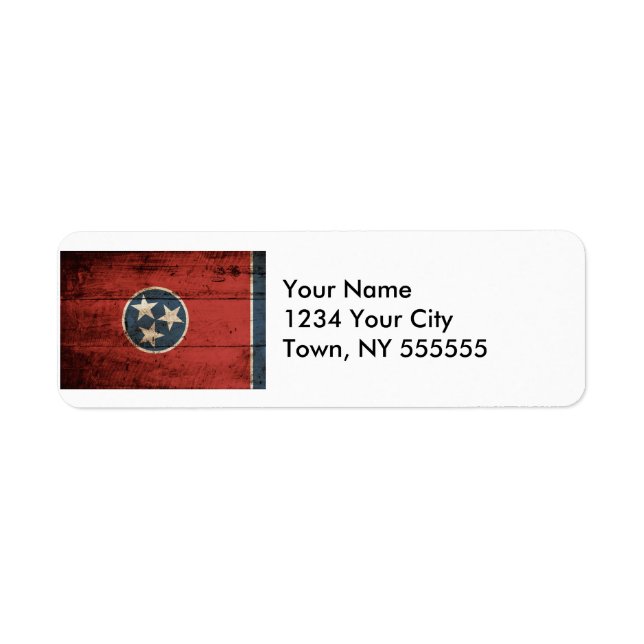 Tennessee State Flag on Old Wood Grain (Front)