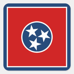 Tennessee State Flag Square Sticker