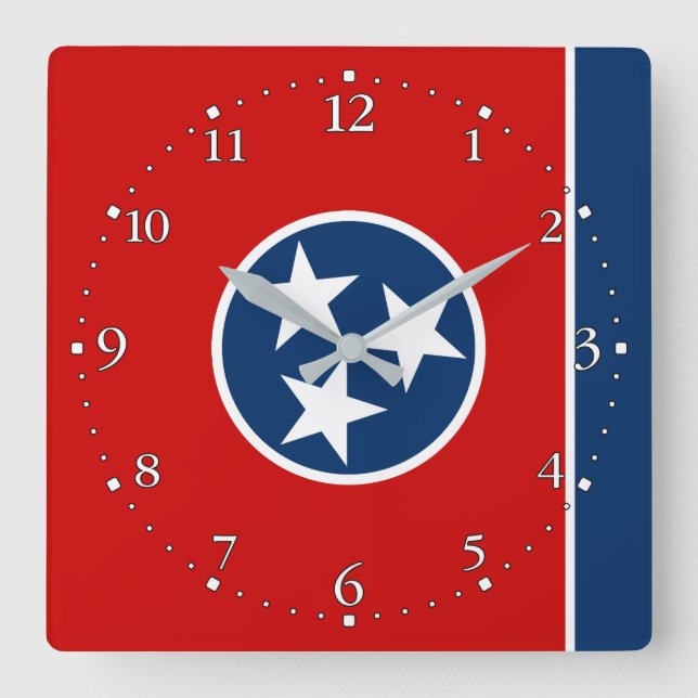 Tennessee State Flag Square Wall Clock (Front)