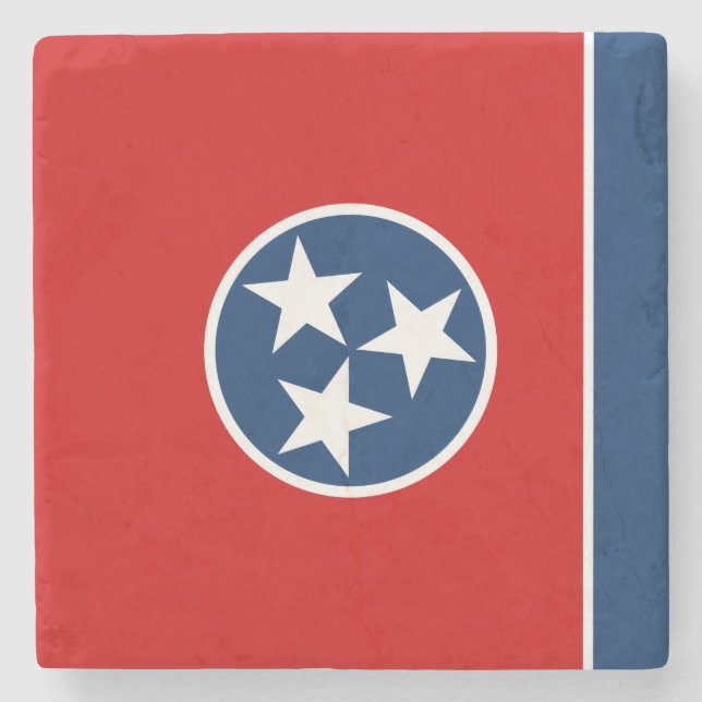 Tennessee State Flag Stone Coaster (Front)