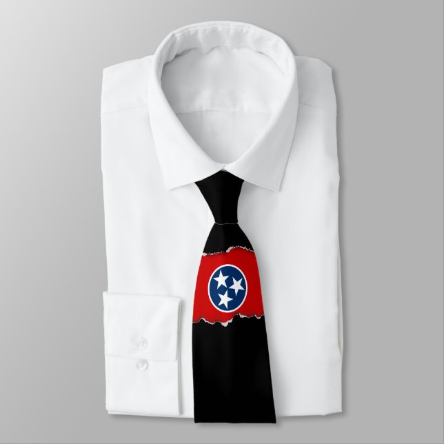 Tennessee State Flag Tie (Tied)