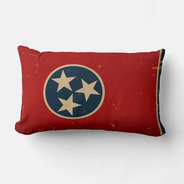 Tennessee State Flag VINTAGE Lumbar Cushion (Front)