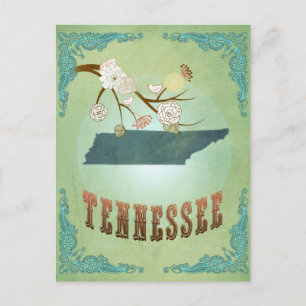 Tennessee State Map – Green Postcard