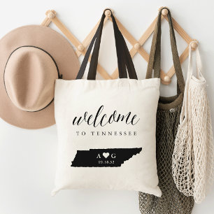 Tennessee State Silhouette Wedding Welcome Tote Bag