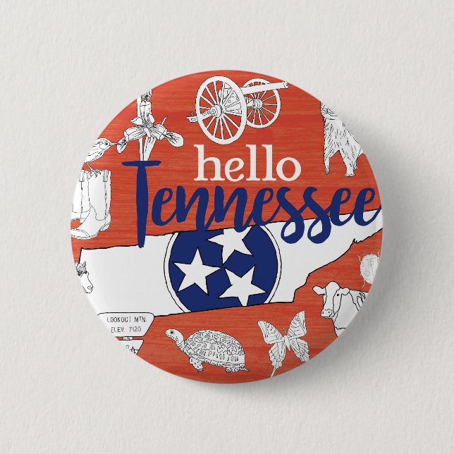 Tennessee State Symbols Volunteer State Images 6 Cm Round Badge (Front)