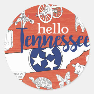 Tennessee State Symbols Volunteer State Images Classic Round Sticker
