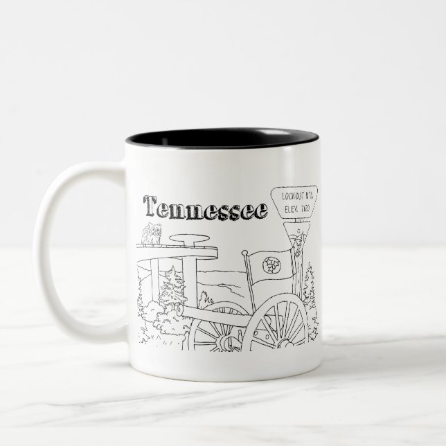 Tennessee State Symbols Volunteer State Images Two-Tone Coffee Mug (Left)