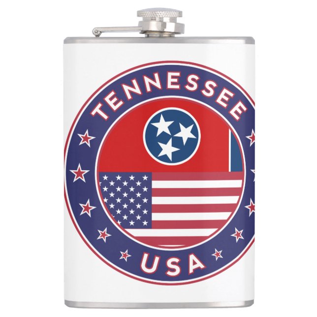 Tennessee sticker, phone case, tote bag, clock hip flask (Front)