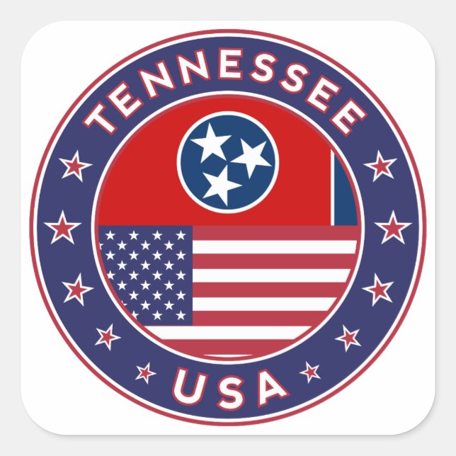 Tennessee sticker, phone case, tote bag, clock square sticker (Front)