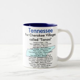 Tennessee Symbols & Map Two-Tone Coffee Mug