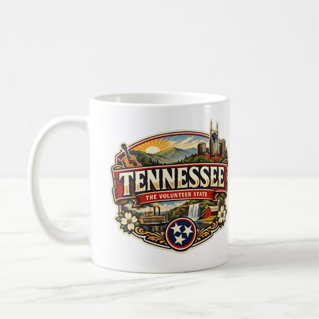 Tennessee The Volunteer State, Coffee Mug (Left)