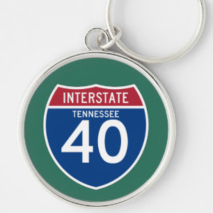 Tennessee TN I-40 Interstate Highway Shield - Key Ring