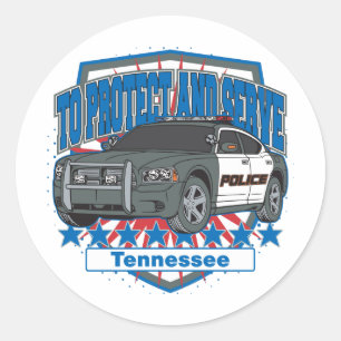 Tennessee To Protect and Serve Police Squad Car Classic Round Sticker