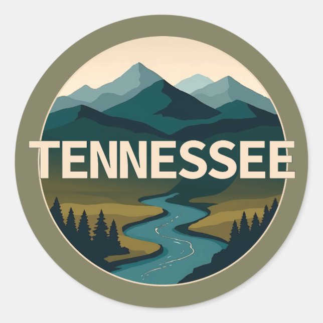 Tennessee United States of America Classic Round Sticker (Front)