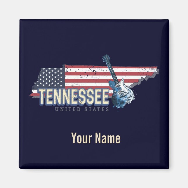 Tennessee United States Retro State Vintage USA Magnet (Front)