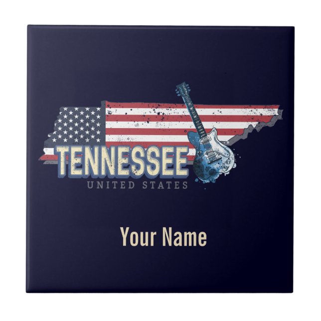 Tennessee United States Retro State Vintage USA Tile (Front)