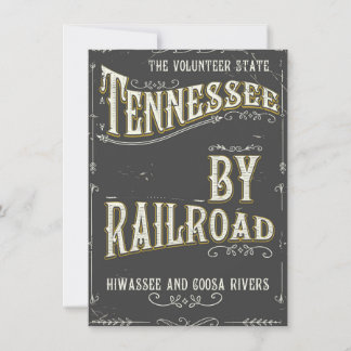 Tennessee USA vintage Railroad poster Invitation