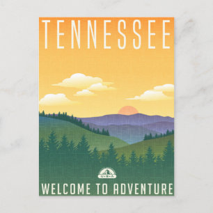 Tennessee Usa Vintage Travel mountain welcome Postcard