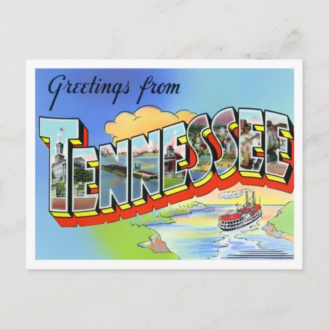 Tennessee Vintage Big Letters Postcard (Front)