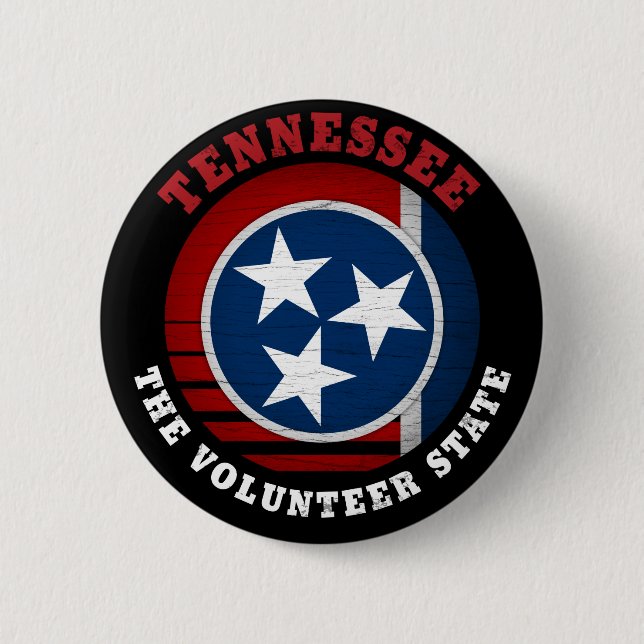 TENNESSEE VOLUNTEER STATE FLAG 6 CM ROUND BADGE (Front)