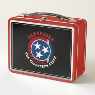 TENNESSEE VOLUNTEER STATE FLAG METAL LUNCH BOX