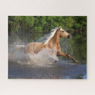 Tennessee Walker Running Through Water Jigsaw Puzzle