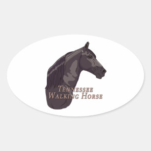 Tennessee Walking Horse Black Oval Sticker