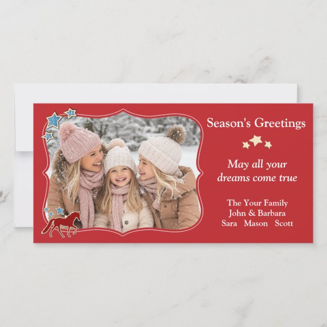 Tennessee Walking Horse Festive Christmas Greeting Holiday Card (Front)