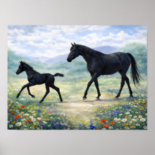Tennessee Walking Horse Mare and Filly Poster