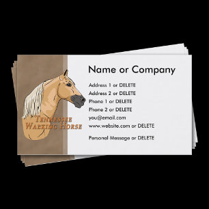 Tennessee Walking Horse Palomino Profile Business Card