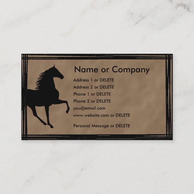 Tennessee Walking Horse Silhouette Profile Business Card (Front)