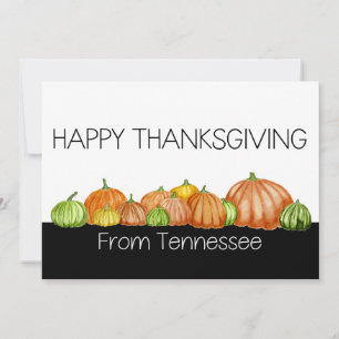 Tennessee Watercolor pumpkins Thanksgiving Card