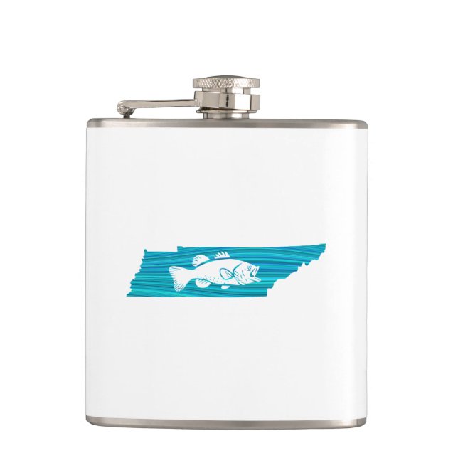 Tennessee Wave Fishing Hip Flask (Front)