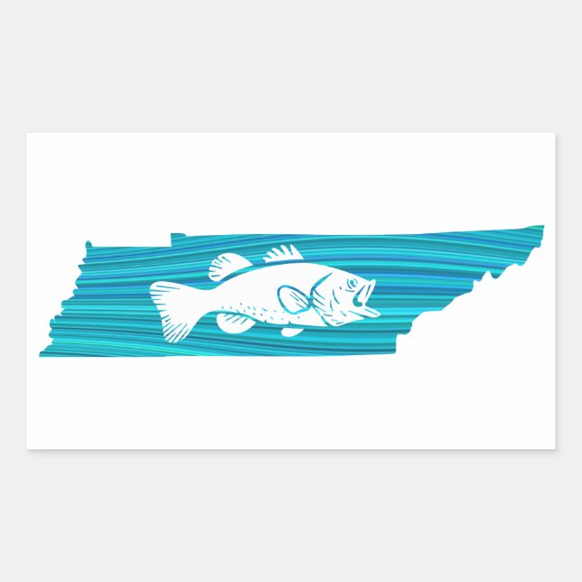 Tennessee Wave Fishing Rectangular Sticker (Front)