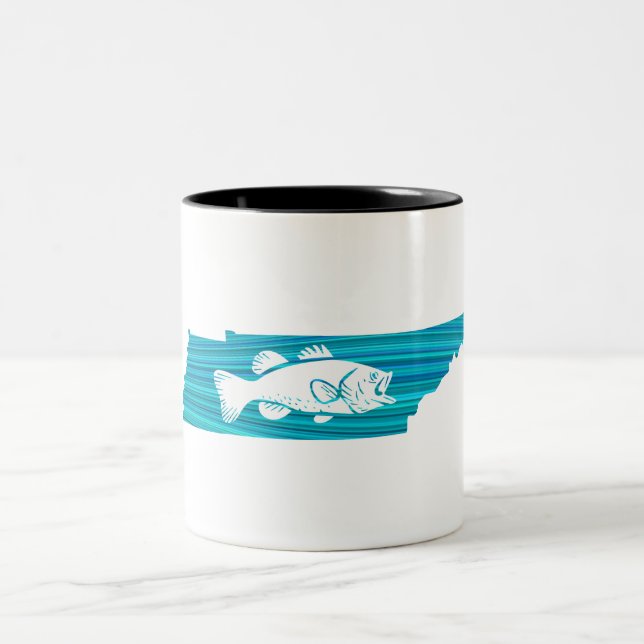 Tennessee Wave Fishing Two-Tone Coffee Mug (Center)