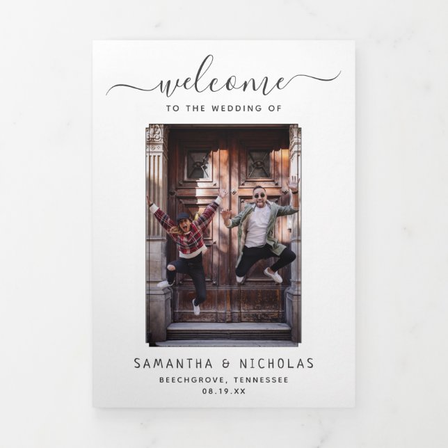 Tennessee Wedding Welcome Letter & Itinerary Tri-Fold Programme (Cover)