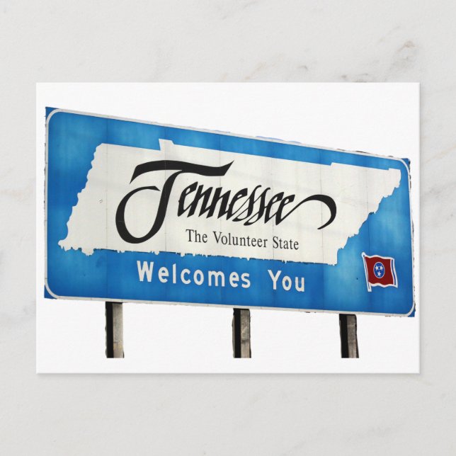 Tennessee Welcomes You Highway Sign Postcard (Front)