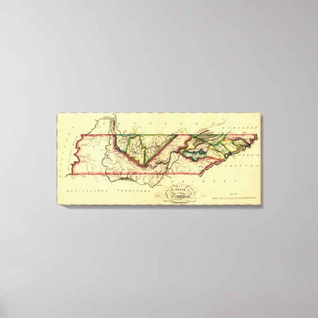 TennesseePanoramic MapTennessee Canvas Print (Front)