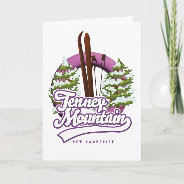 Tenney mountain new hampshire ski logo holiday card (Front)