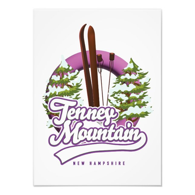 Tenney mountain new hampshire ski logo photo print (Front)