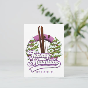 Tenney mountain new hampshire ski logo postcard