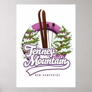 Tenney mountain new hampshire ski logo poster